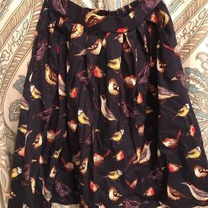 Blue skirt with birds